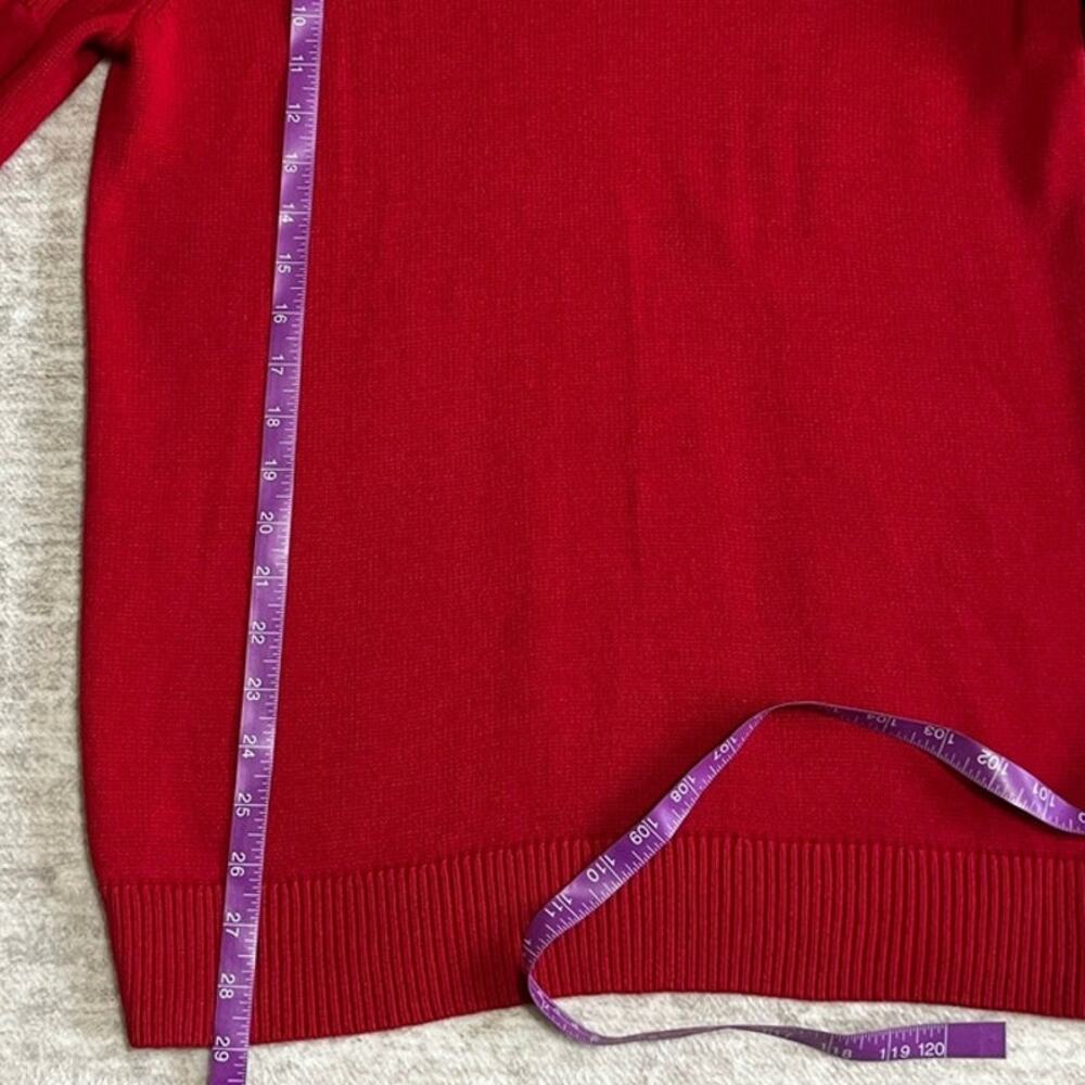 Chaps Men’s Small Red Shawl Collar Sweater Cotton Elbow Patch Preppy - Picture 8 of 8